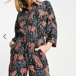 The Most Amazing Monki Cheetah Print Jumpsuit, size XS